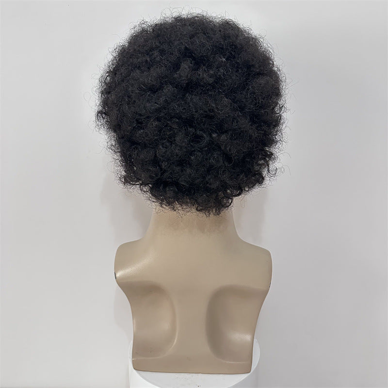 Short Curly Afro Human Hair Wig-1