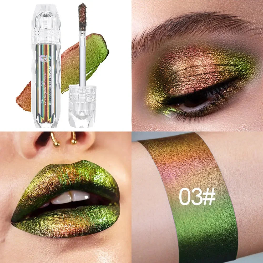 Navy Green Chameleon Glitter Lip & Eye Gloss Stick-12