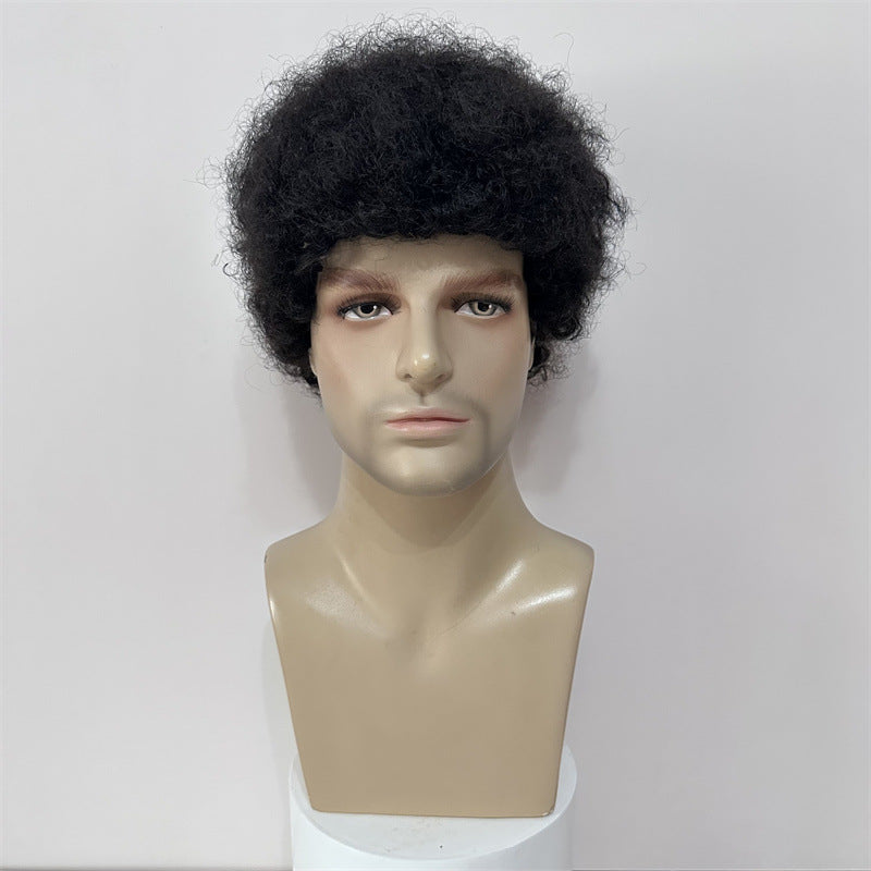 Short Curly Afro Human Hair Wig-2
