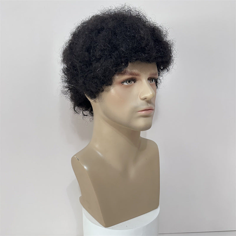 Short Curly Afro Human Hair Wig-3