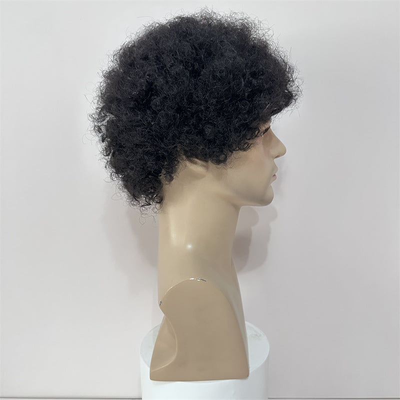 Short Curly Afro Human Hair Wig-4